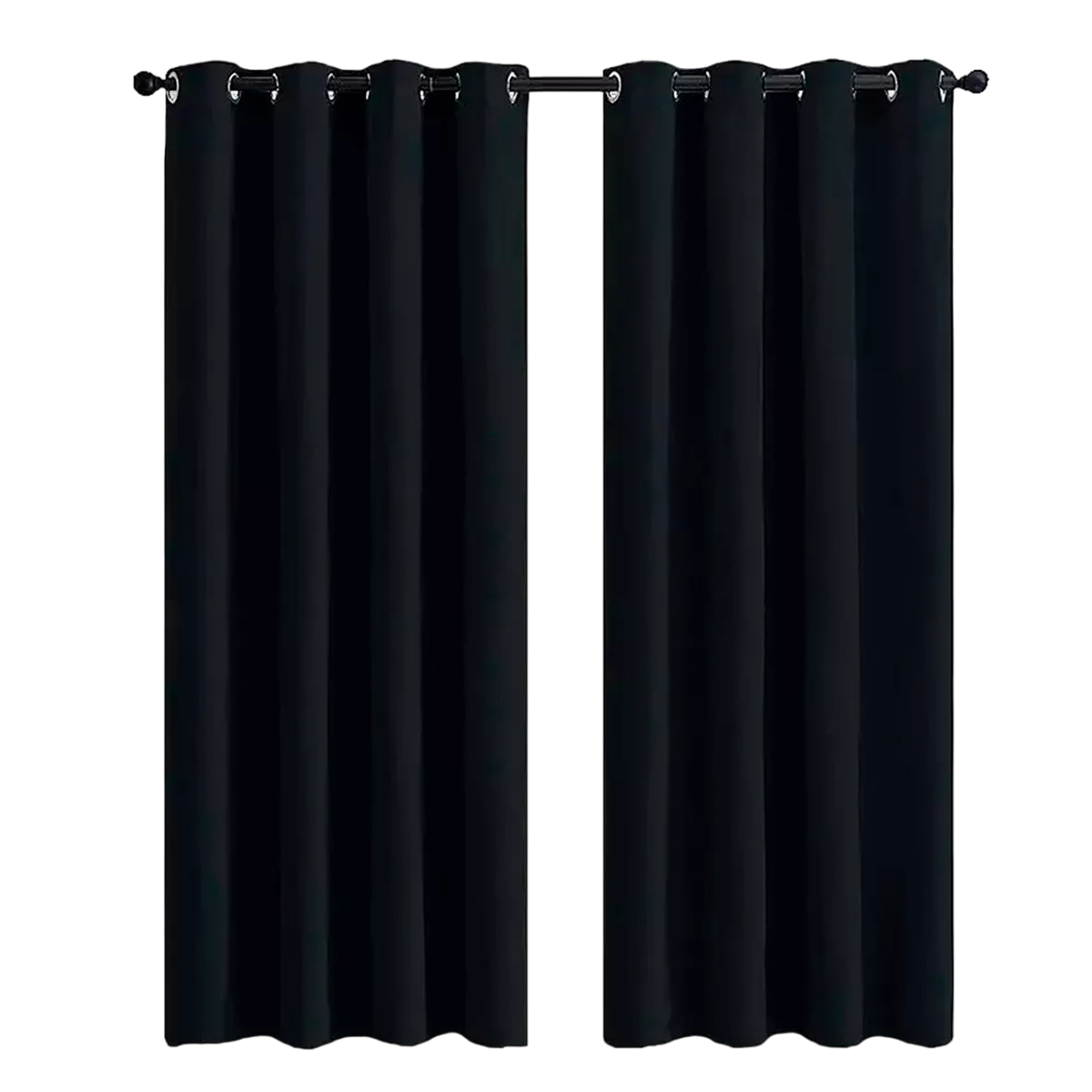 Cortinas Kitul Blackout Plus Aislamiento Térmico 2 Paneles Negras