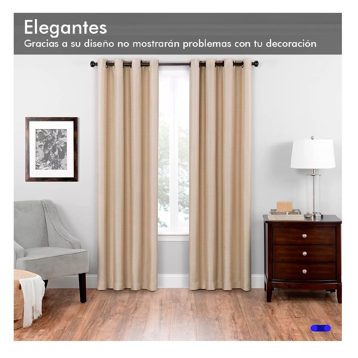 Foto 5 pulgar | Cortinas Kitul Blackout Plus Belug  con Aislamiento Térmico 2 Paneles color Beige