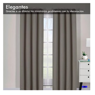 Foto 4 | Cortinas Blackout Aislamiento Térmico 2 Paneles Color Gris Oscuro