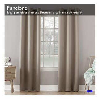 Foto 3 | Cortinas Kitul Blackout Plus Aislamiento Térmico 2 Paneles Color Beige