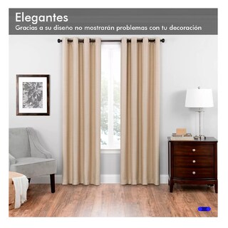 Foto 4 | Cortinas Kitul Blackout Plus Aislamiento Térmico 2 Paneles Color Beige