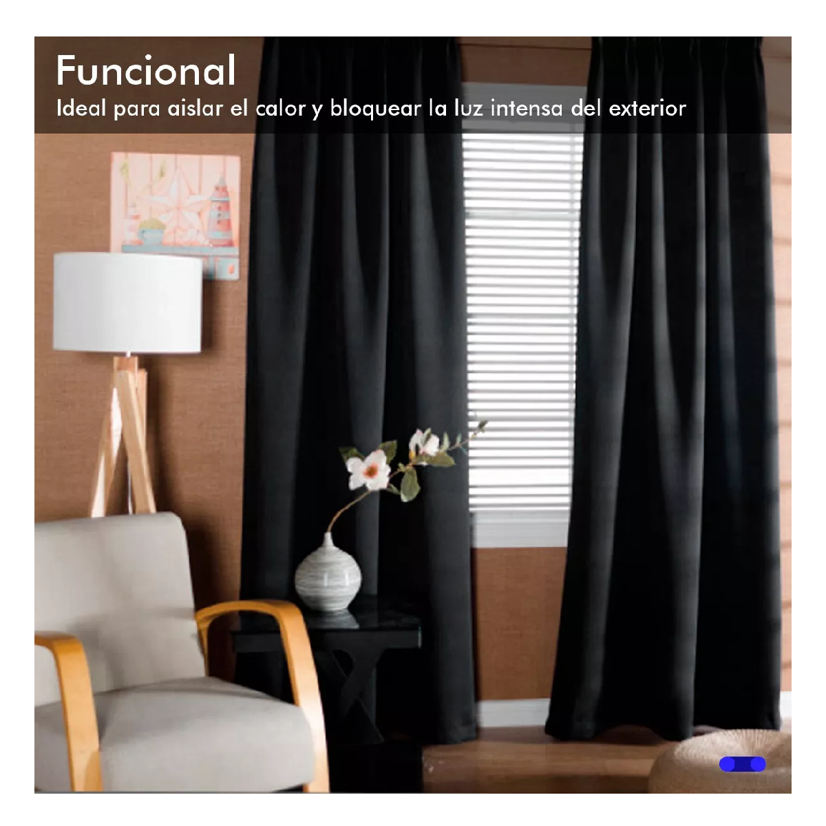 Foto 4 pulgar | Cortinas Kitul Blackout Plus Aislamiento Térmico 2 Paneles  Color Negro