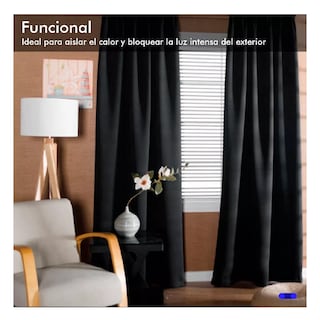 Foto 3 | Cortinas Kitul Blackout Plus Aislamiento Térmico 2 Paneles Color Negro