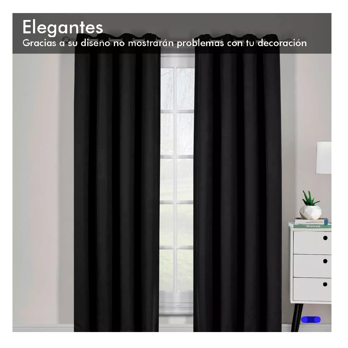 Foto 5 pulgar | Cortinas Kitul Blackout Plus Aislamiento Térmico 2 Paneles  Color Negro