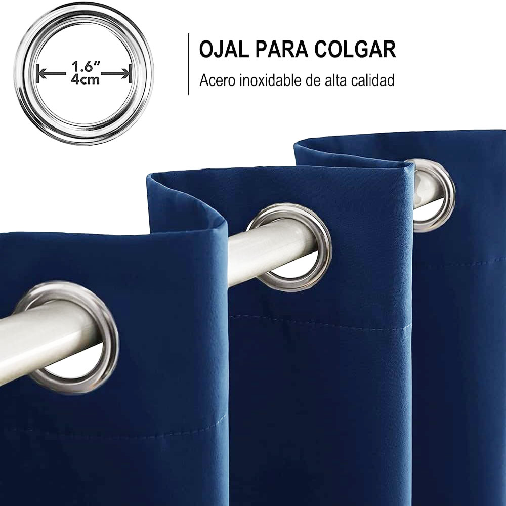 Foto 3 pulgar | Cortinas Blackout Para Bloquear Luz Y Ruido Azul Marino Kyuden Home