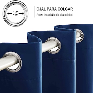 Foto 2 | Cortinas Blackout Para Bloquear Luz Y Ruido Azul Marino Kyuden Home