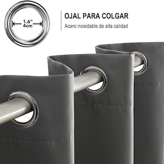 Foto 2 | Cortinas Blackout Para Bloquear Luz Y Ruido Gris Kyuden Home