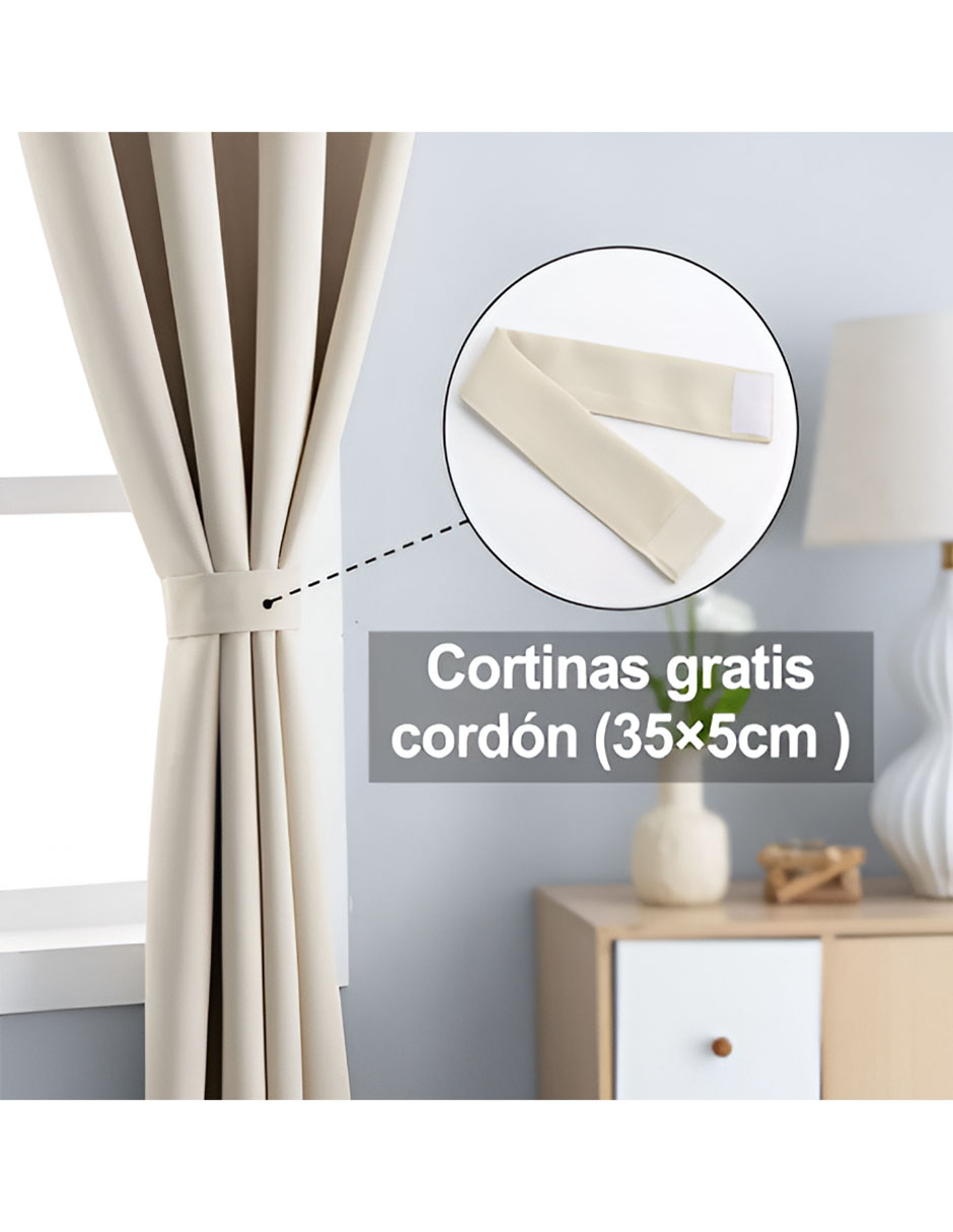 Foto 4 pulgar | Cortinas Black Out Decoracion Textil Hogar Adornos 132x214cm