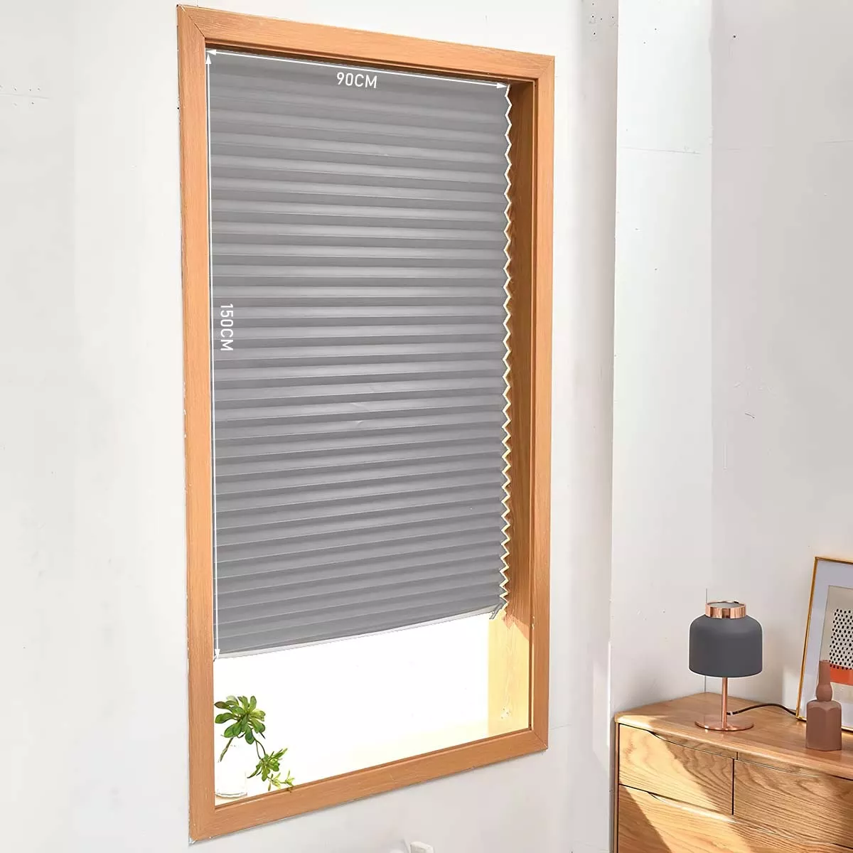 Foto 3 pulgar | Cortina De Blackout Plisada Para Ventana, Bloquea Luz Eo Safe Imports  Esi-15629 Gris