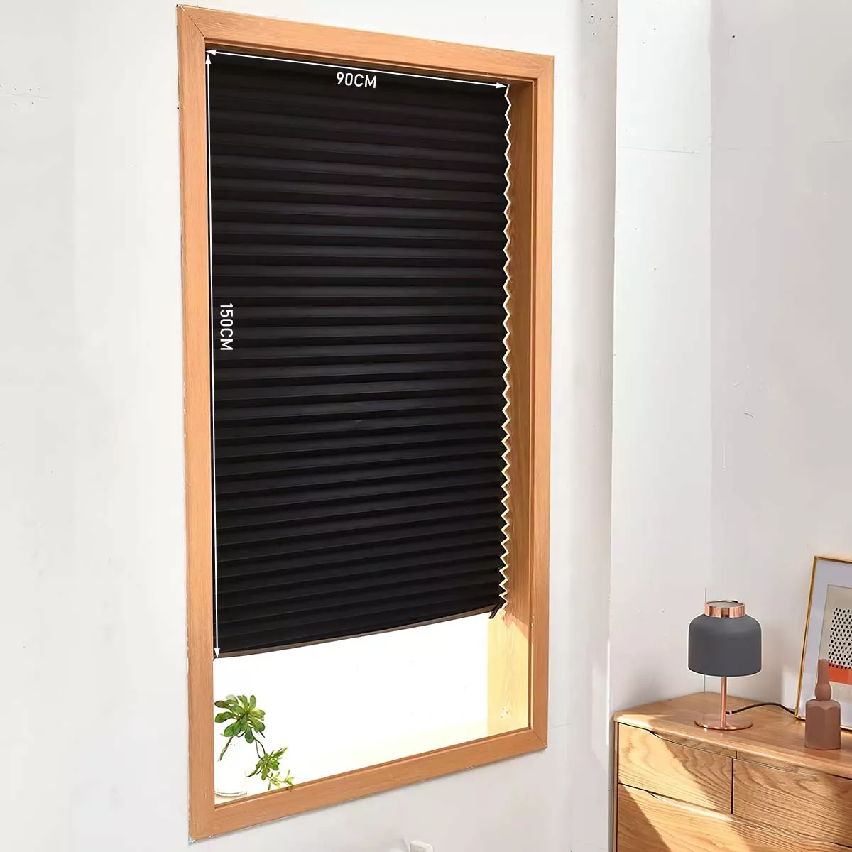 Foto 3 pulgar | Cortina De Blackout Plisada Para Ventana, Bloquea Luz Eo Safe Imports  Esi-15630 Negro