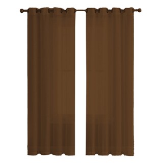 Foto 1 | Cortina Traslucida con Argollas Hg-cr-001724 Chocolate