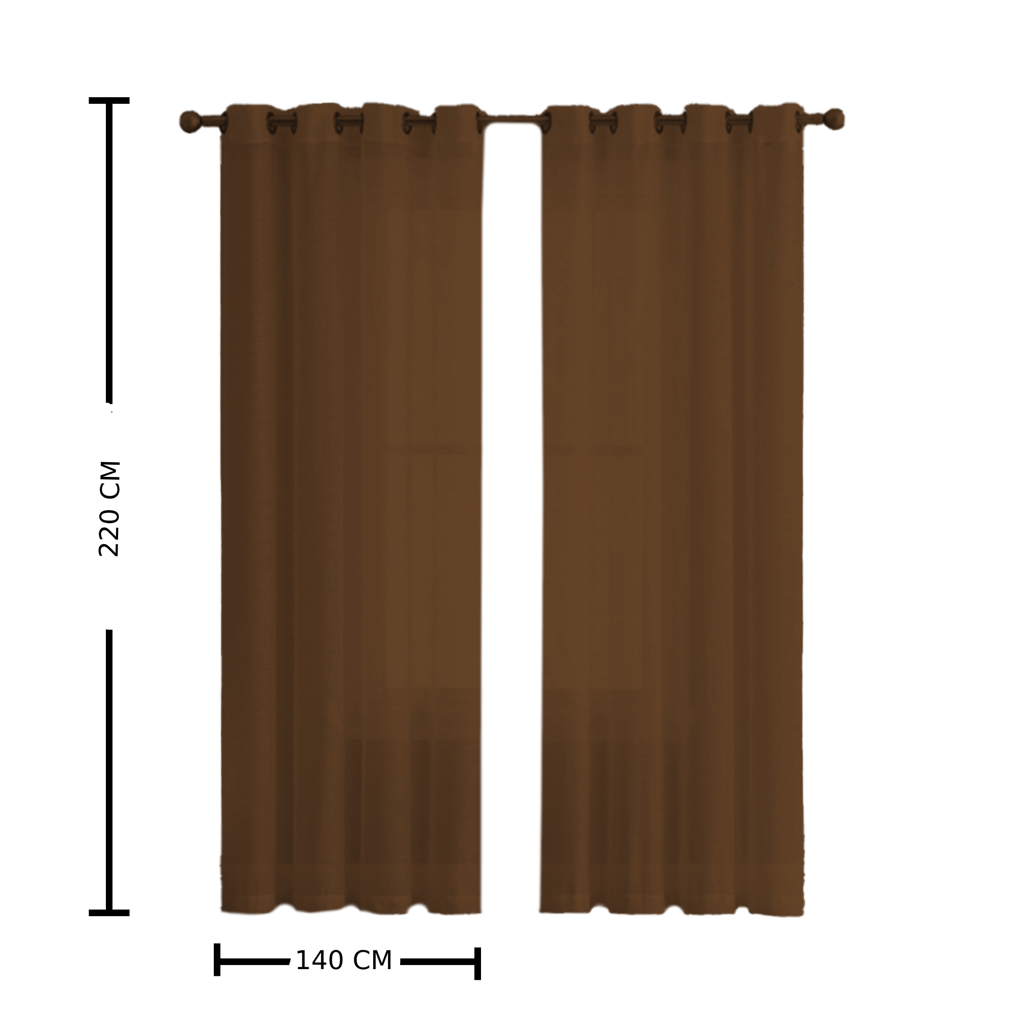 Foto 4 pulgar | Cortina Traslucida con Argollas Hg-cr-001724 Chocolate