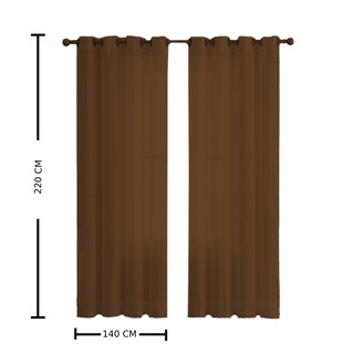 Foto 3 | Cortina Traslucida con Argollas Hg-cr-001724 Chocolate