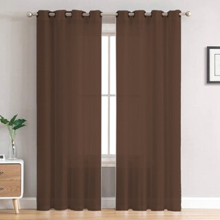 Foto 4 | Cortina Traslucida con Argollas Hg-cr-001724 Chocolate