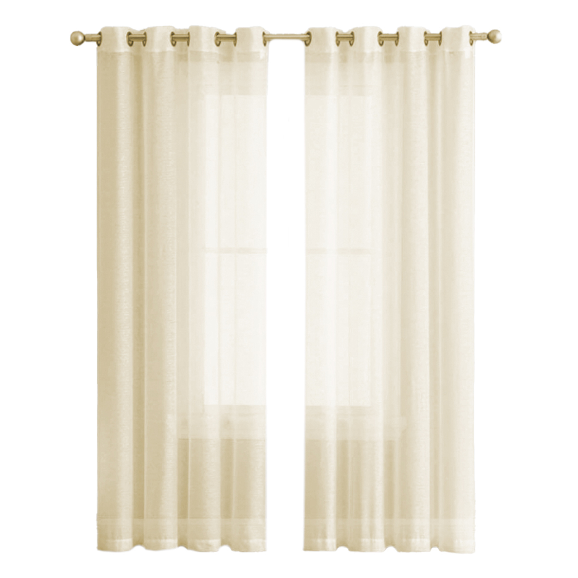 Foto 2 pulgar | Cortina Traslucida con Argollas Hg-cr-001724 Beige
