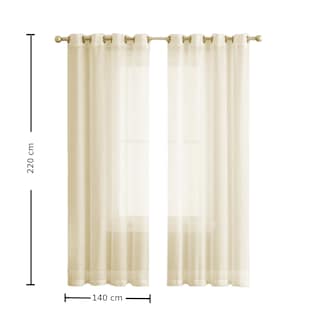 Foto 3 | Cortina Traslucida con Argollas Hg-cr-001724 Beige