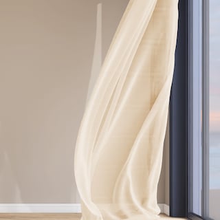 Foto 5 | Cortina Traslucida con Argollas Hg-cr-001724 Beige