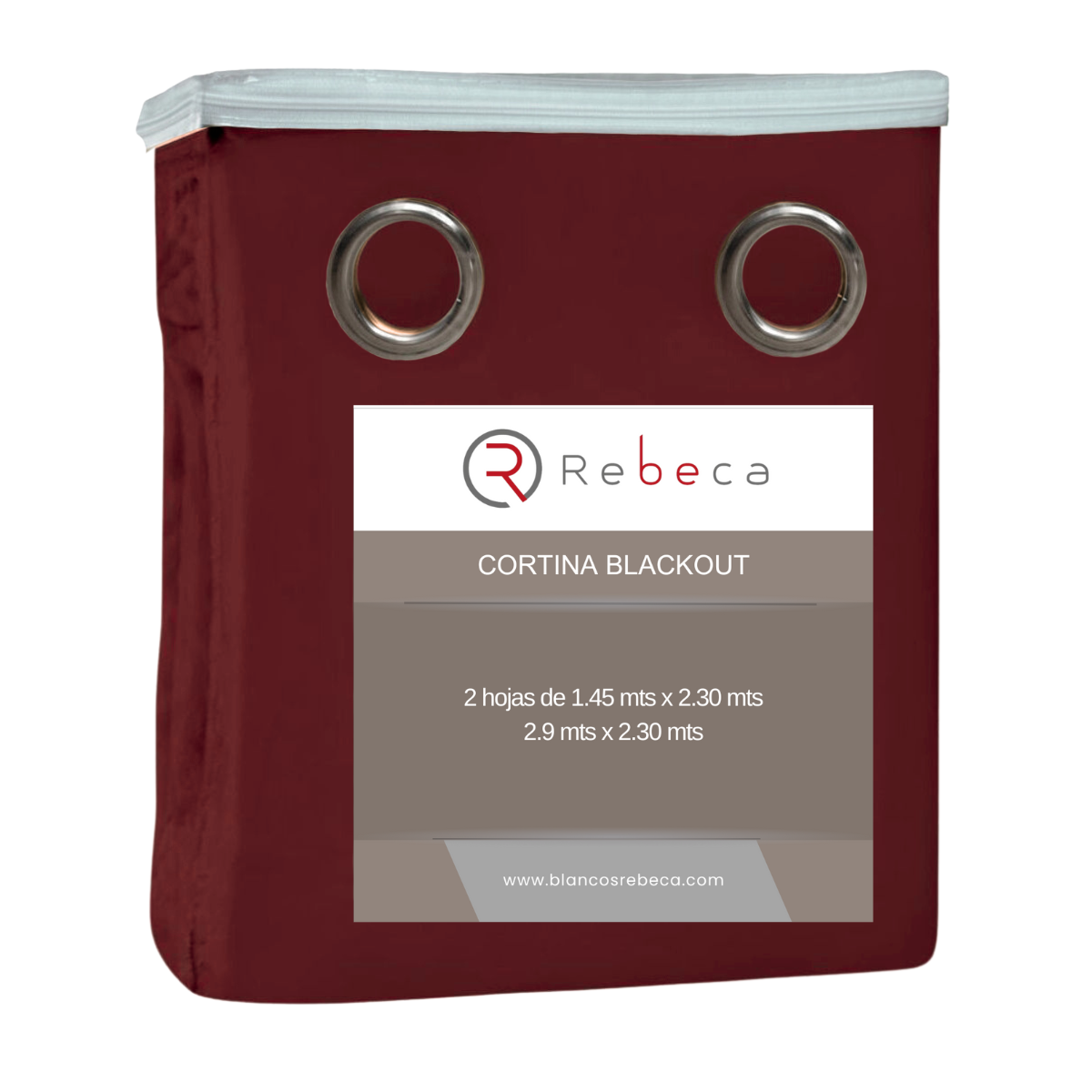 Foto 5 pulgar | Cortina Blackout Rebeca -2 Paneles Calidad Premium 95% Oscuridad -290 X 230 Cm – Vino