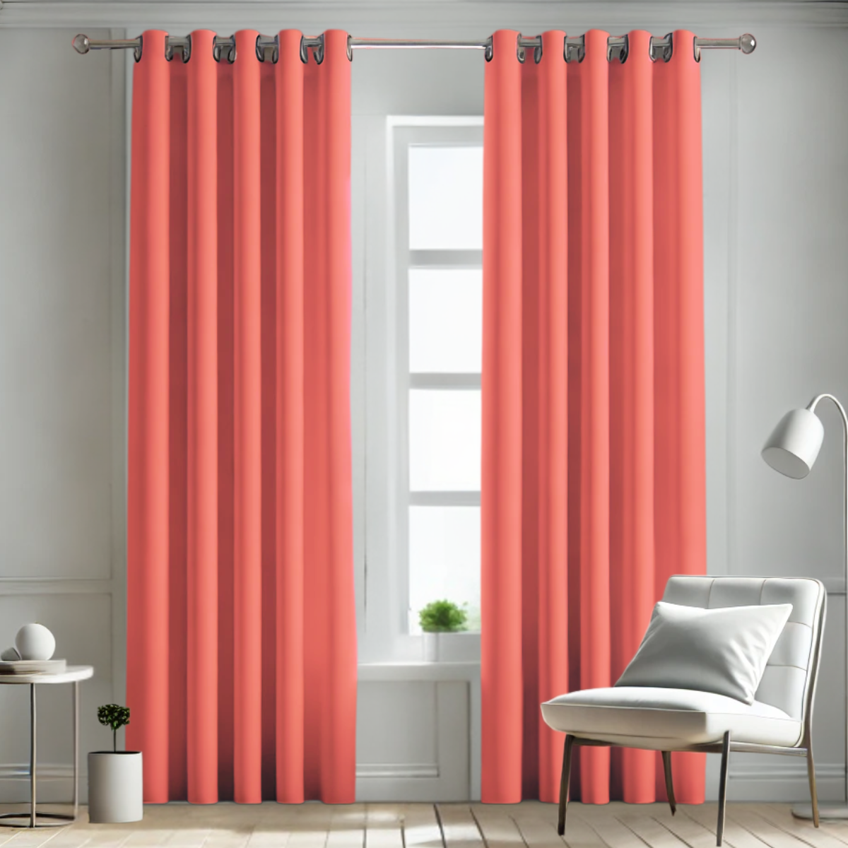 Foto 2 pulgar | Cortina Blackout Rebeca -2 Paneles Calidad Premium 95% Oscuridad -290 X 230 Cm – Naranja Coral