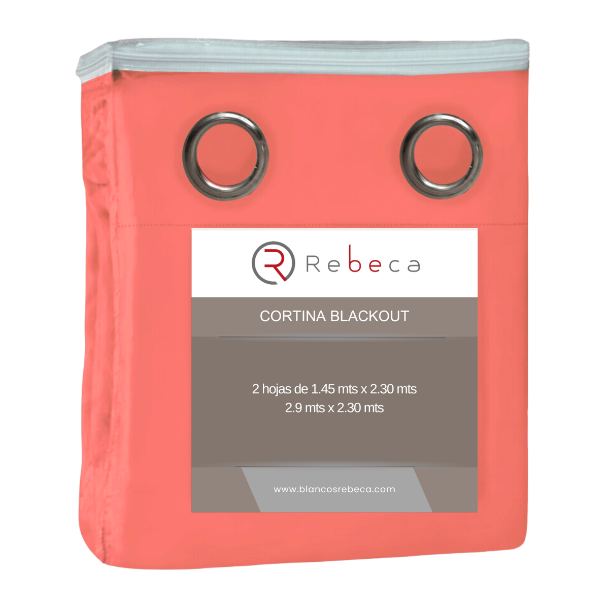 Foto 6 pulgar | Cortina Blackout Rebeca -2 Paneles Calidad Premium 95% Oscuridad -290 X 230 Cm – Naranja Coral