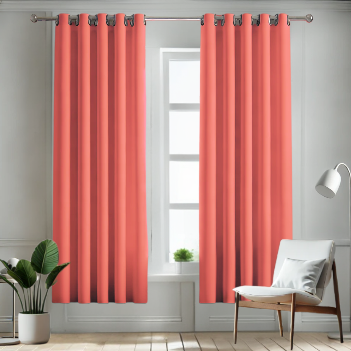 Foto 2 pulgar | Cortina Blackout Rebeca -2 Paneles Calidad Premium 95% Oscuridad -274 X 213 Cm – Naranja Coral