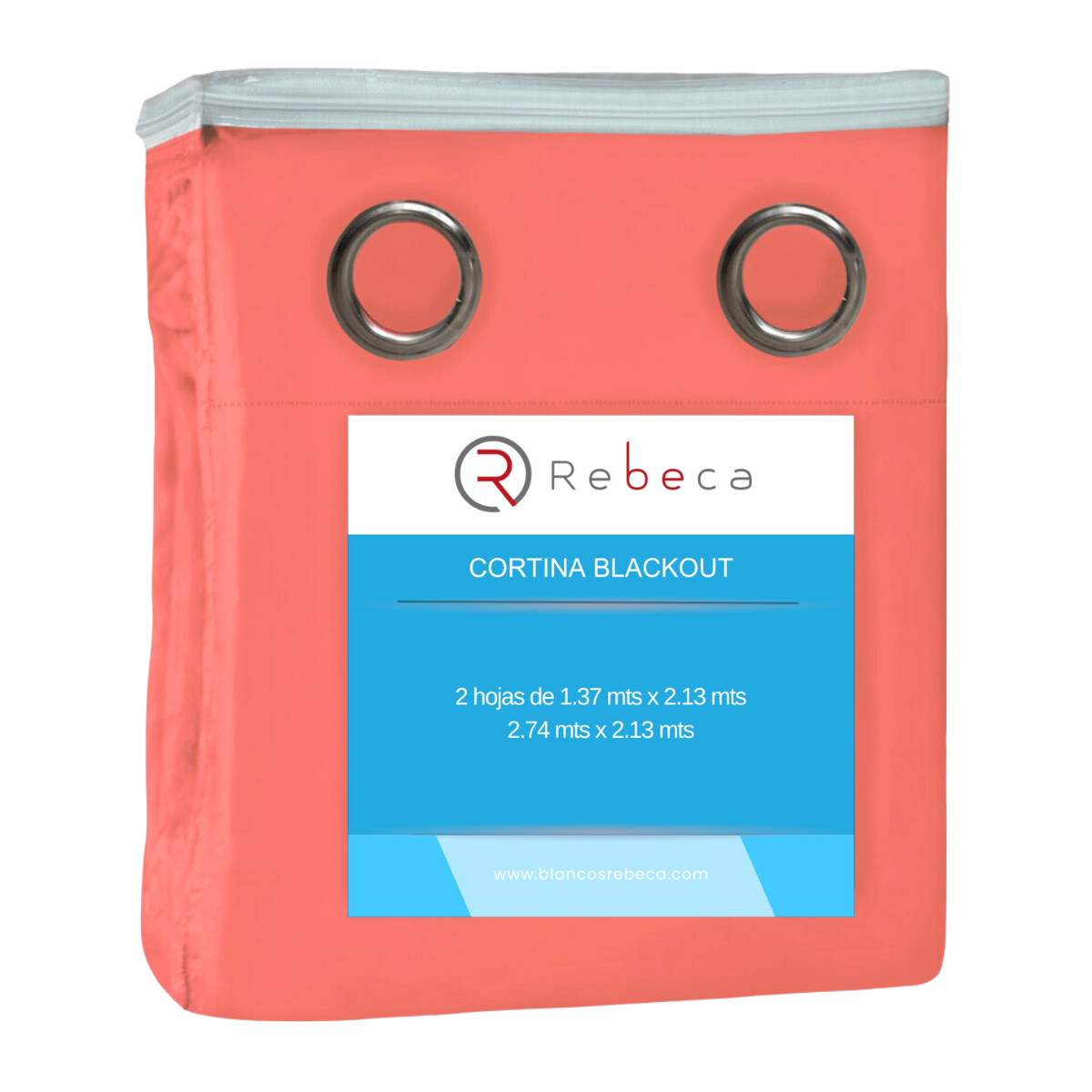 Foto 6 pulgar | Cortina Blackout Rebeca -2 Paneles Calidad Premium 95% Oscuridad -274 X 213 Cm – Naranja Coral