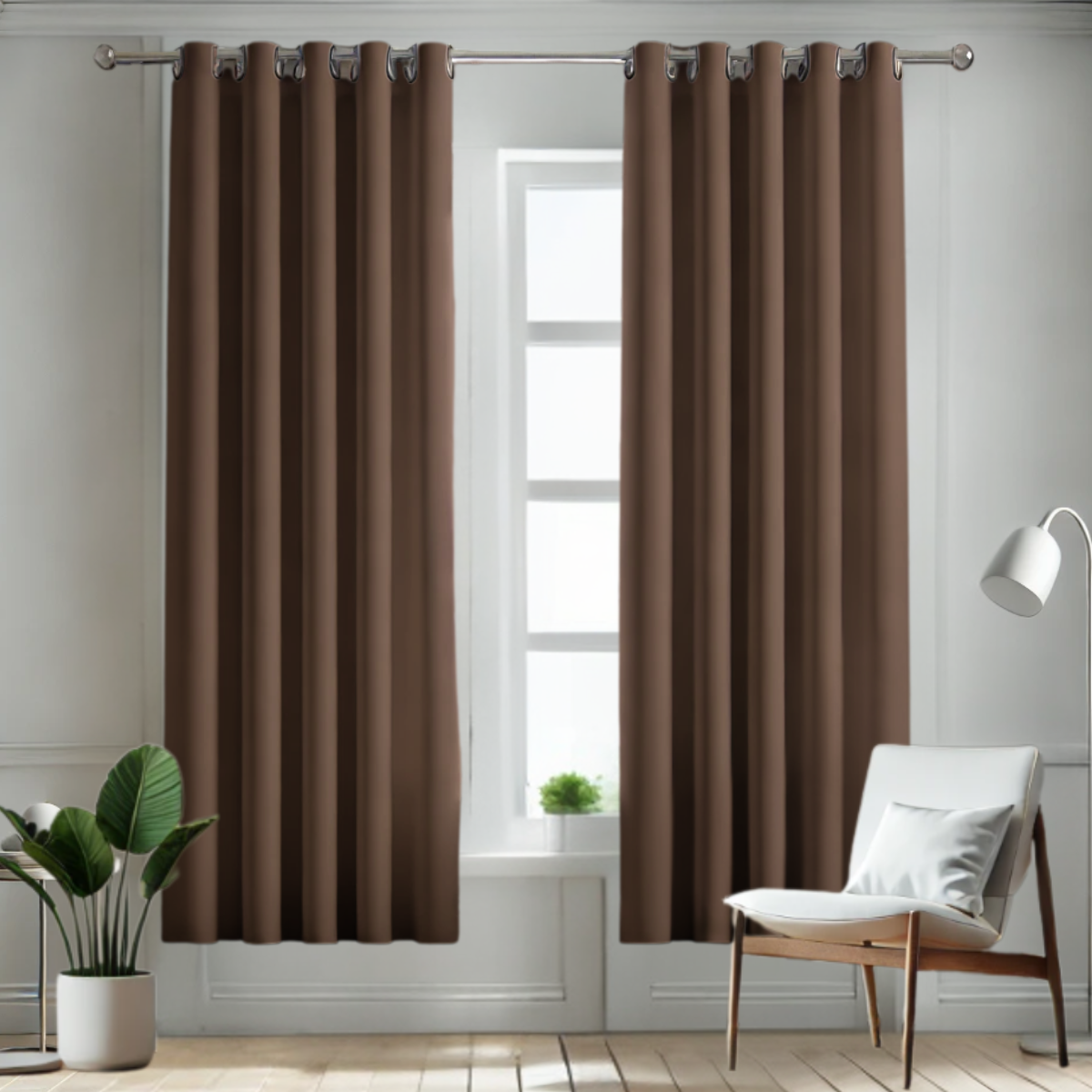 Cortina Blackout Rebeca -2 Paneles Calidad Premium 95% Oscuridad -274 X 213 Cm – Café