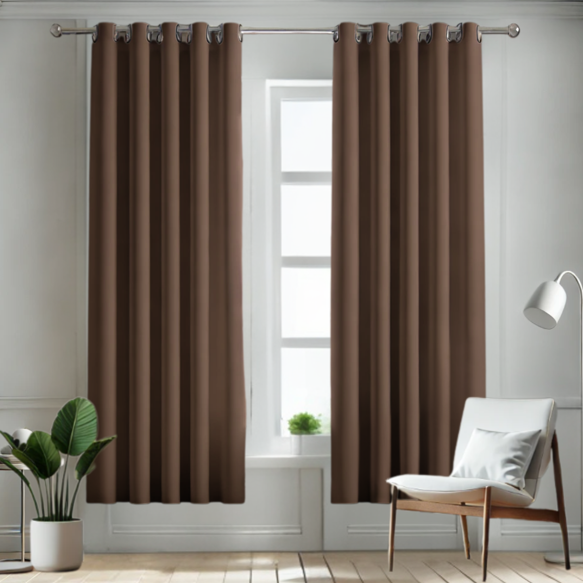 Foto 1 | Cortina Blackout Rebeca -2 Paneles Calidad Premium 95% Oscuridad -274 X 213 Cm – Café