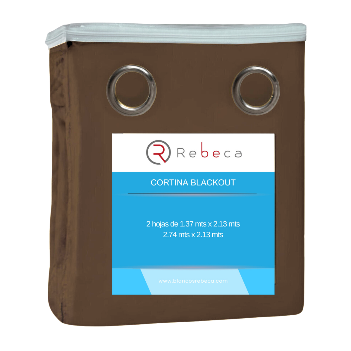 Foto 5 | Cortina Blackout Rebeca -2 Paneles Calidad Premium 95% Oscuridad -274 X 213 Cm – Café