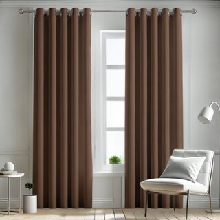 Foto 1 | Cortina Blackout Rebeca -2 Paneles Calidad Premium 95% Oscuridad -290 X 230 Cm – Café