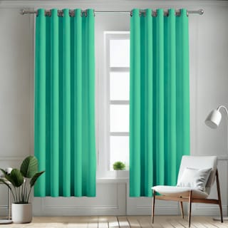 Foto 1 | Cortina Blackout Rebeca -2 Paneles Calidad Premium 95% Oscuridad -274 X 213 Cm – Verde Agua