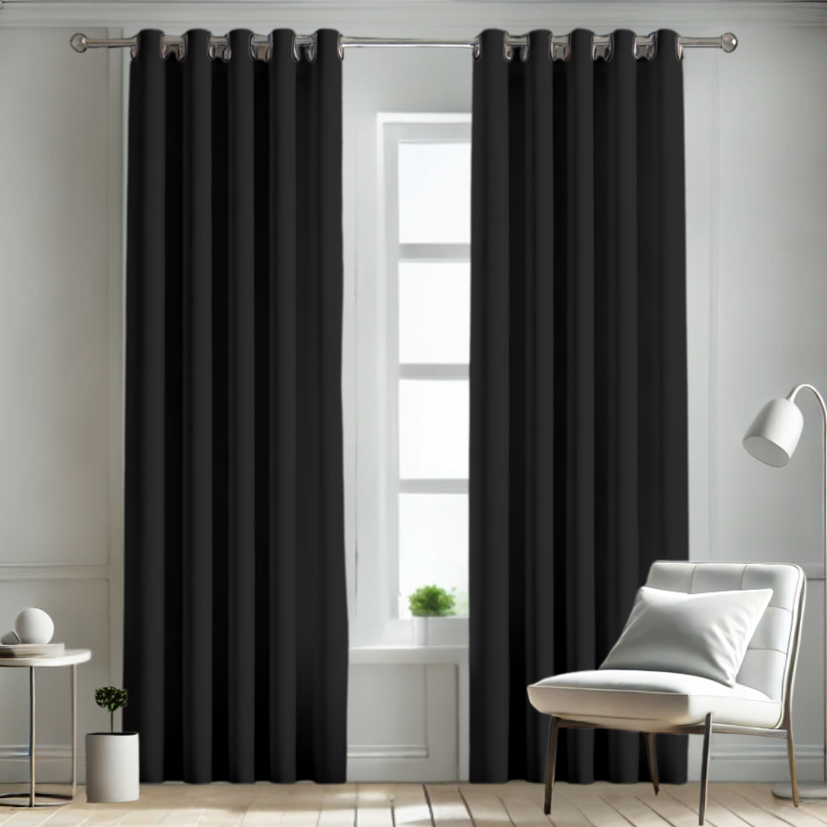 Cortina Blackout Rebeca -2 Paneles Calidad Premium 95% Oscuridad -290 X 230 Cm – Negro