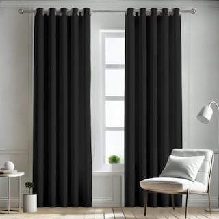 Foto 1 | Cortina Blackout Rebeca -2 Paneles Calidad Premium 95% Oscuridad -290 X 230 Cm – Negro