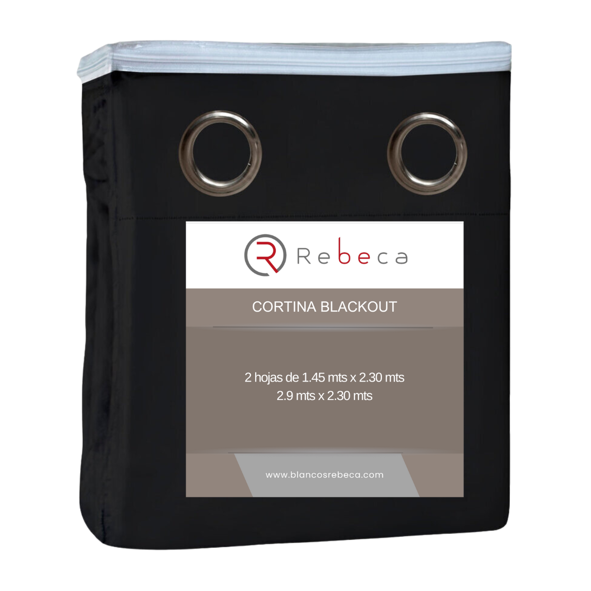 Foto 6 pulgar | Cortina Blackout Rebeca -2 Paneles Calidad Premium 95% Oscuridad -290 X 230 Cm – Negro
