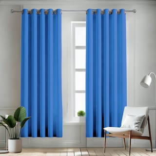 Foto 1 | Cortina Blackout Rebeca -2 Paneles Calidad Premium 95% Oscuridad -274 X 213 Cm – Azul Celeste