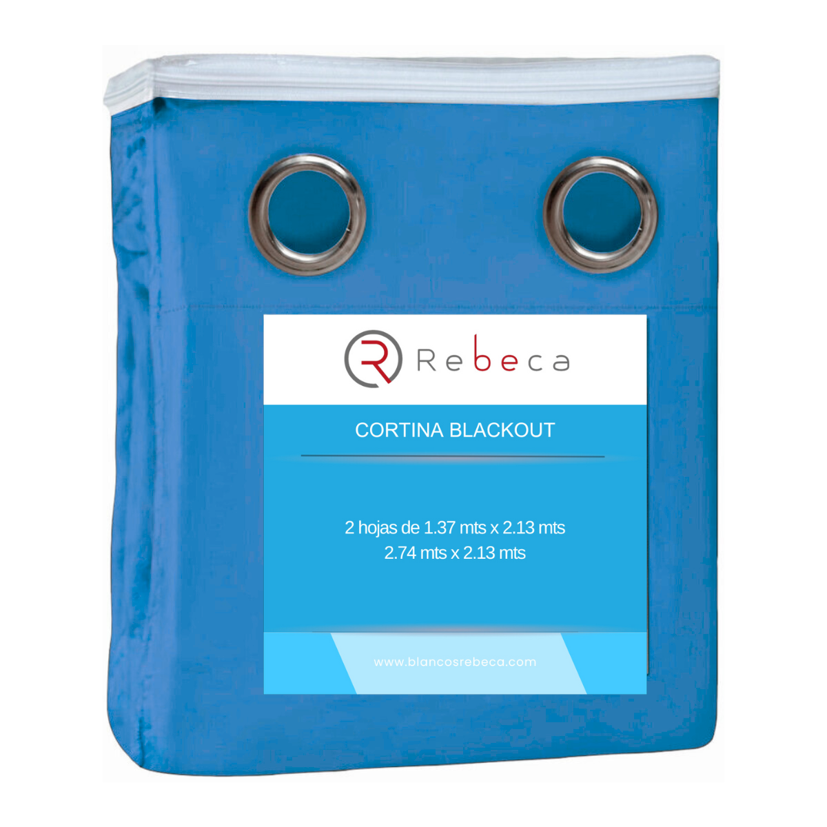 Foto 5 | Cortina Blackout Rebeca -2 Paneles Calidad Premium 95% Oscuridad -274 X 213 Cm – Azul Celeste