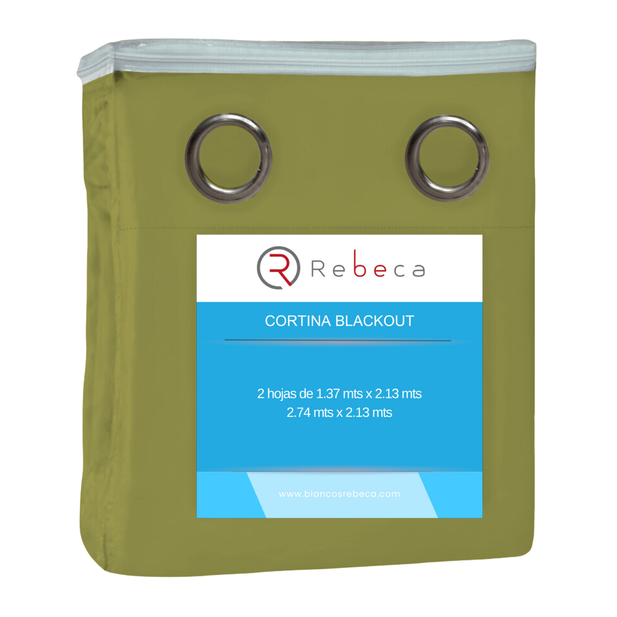 Foto 4 | Cortina Blackout Rebeca -2 Paneles Calidad Premium 95% Oscuridad -274 X 213 Cm – Verde Olivo