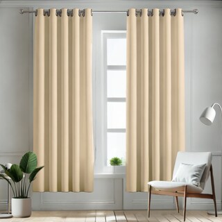 Foto 1 | Cortina Blackout Rebeca -2 Paneles Calidad Premium 95% Oscuridad -274 X 213 Cm – Arena