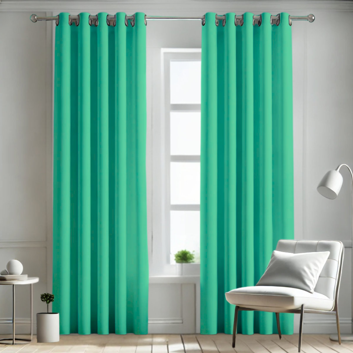 Foto 2 pulgar | Cortina Blackout Rebeca -2 Paneles Calidad Premium 95% Oscuridad -290 X 230 Cm – Verde Agua