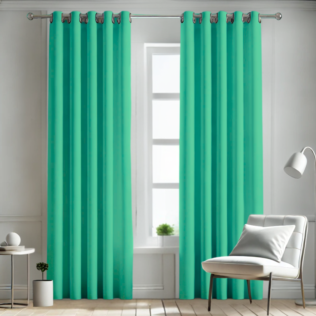 Cortina Blackout Rebeca -2 Paneles Calidad Premium 95% Oscuridad -290 X 230 Cm – Verde Agua