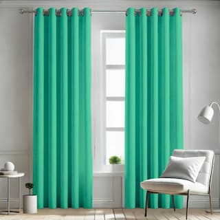 Foto 1 | Cortina Blackout Rebeca -2 Paneles Calidad Premium 95% Oscuridad -290 X 230 Cm – Verde Agua