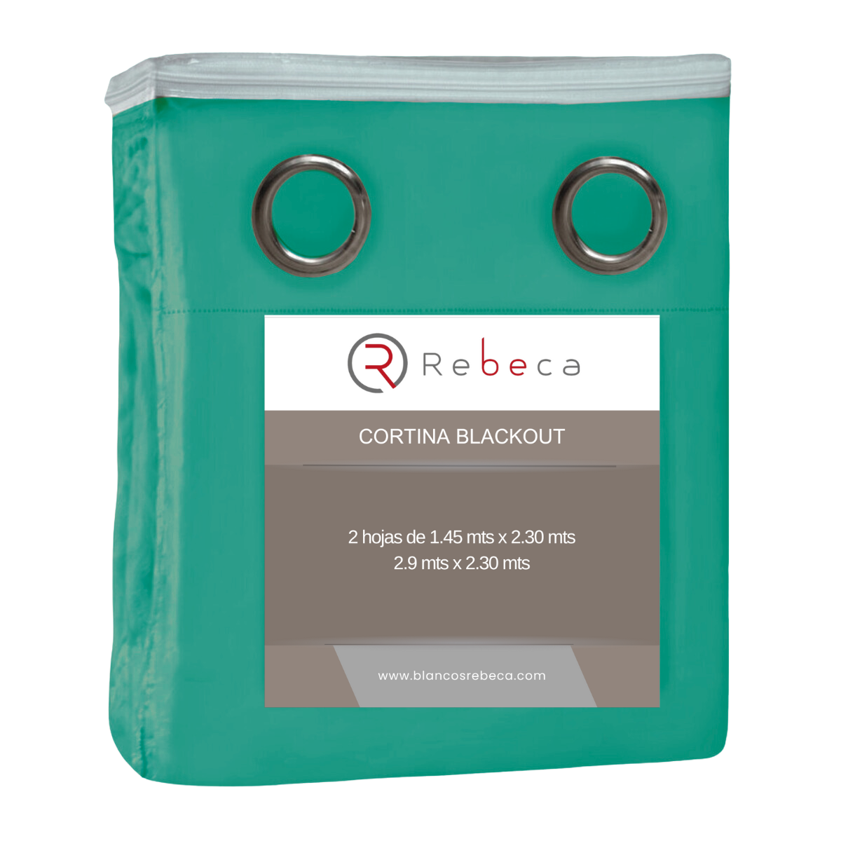 Foto 6 pulgar | Cortina Blackout Rebeca -2 Paneles Calidad Premium 95% Oscuridad -290 X 230 Cm – Verde Agua