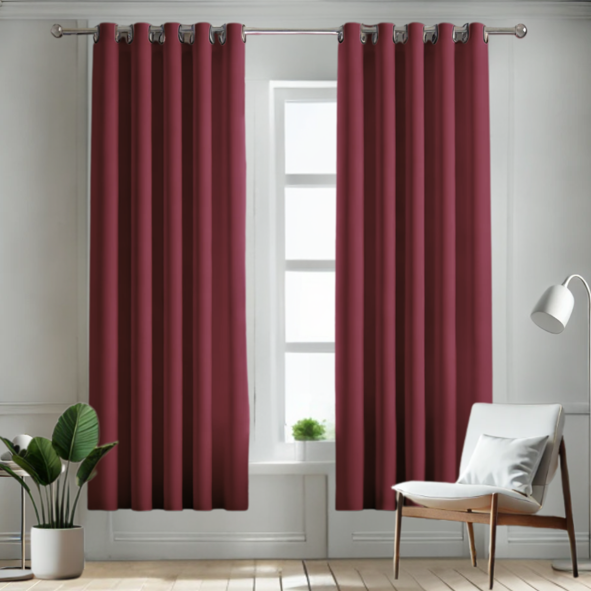 Foto 2 pulgar | Cortina Blackout Rebeca -2 Paneles Calidad Premium 95% Oscuridad -274 X 213 Cm – Vino