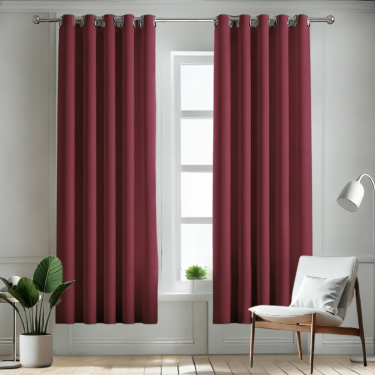 Cortina Blackout Rebeca -2 Paneles Calidad Premium 95% Oscuridad -274 X 213 Cm – Vino