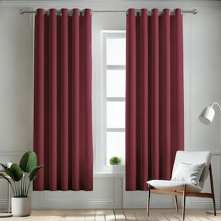 Foto 1 | Cortina Blackout Rebeca -2 Paneles Calidad Premium 95% Oscuridad -274 X 213 Cm – Vino