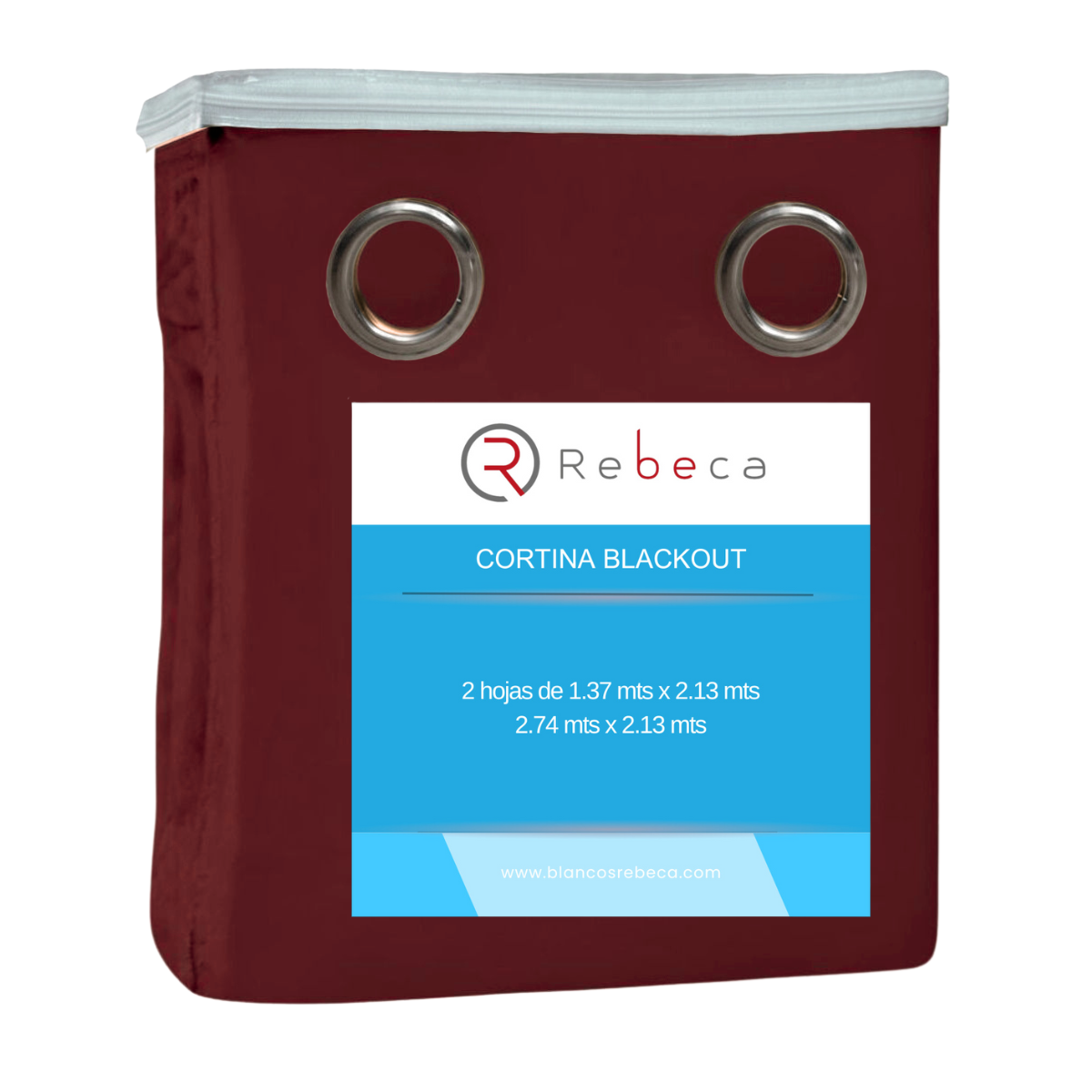 Foto 6 pulgar | Cortina Blackout Rebeca -2 Paneles Calidad Premium 95% Oscuridad -274 X 213 Cm – Vino