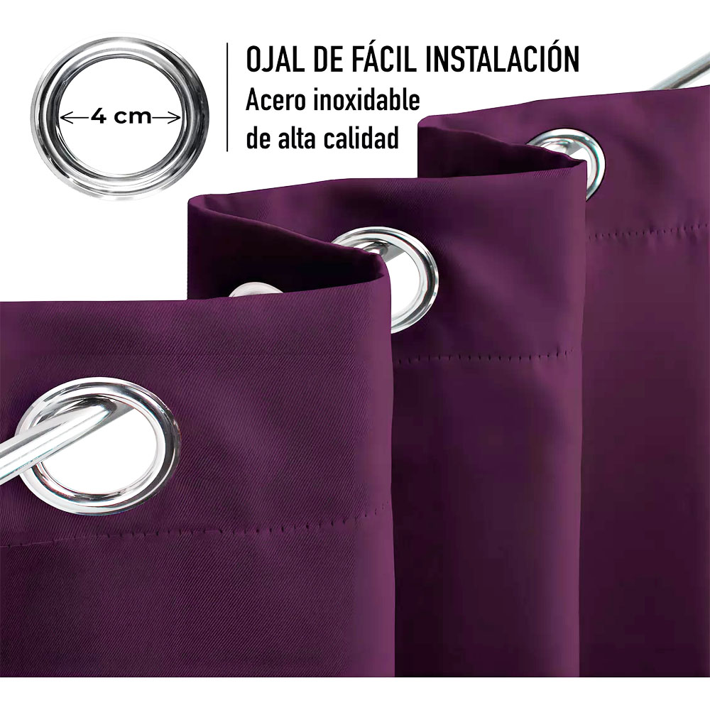 Foto 4 pulgar | Cortinas Blackout Para Bloquear Luz Y Ruido Vino Kyuden Home