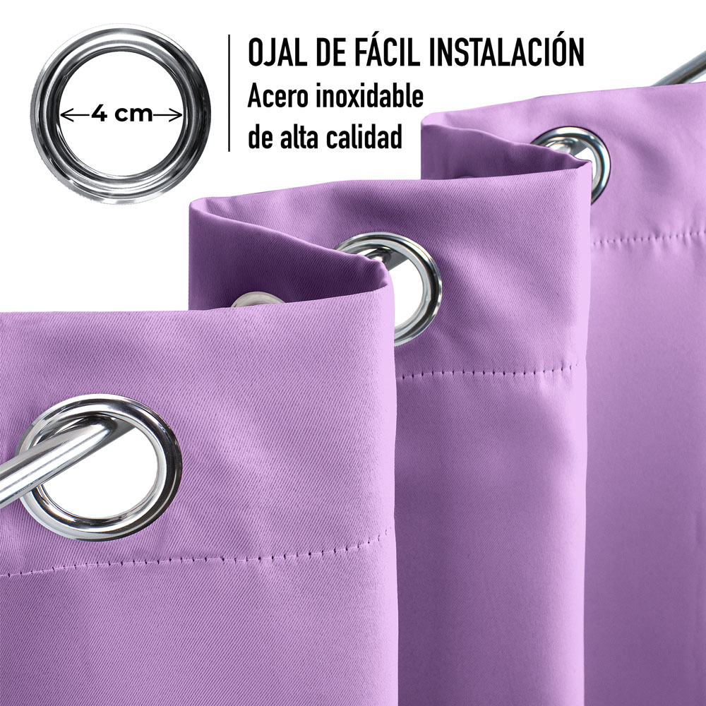 Foto 4 pulgar | Cortinas Blackout Para Bloquear Luz Y Ruido Lila Kyuden Home