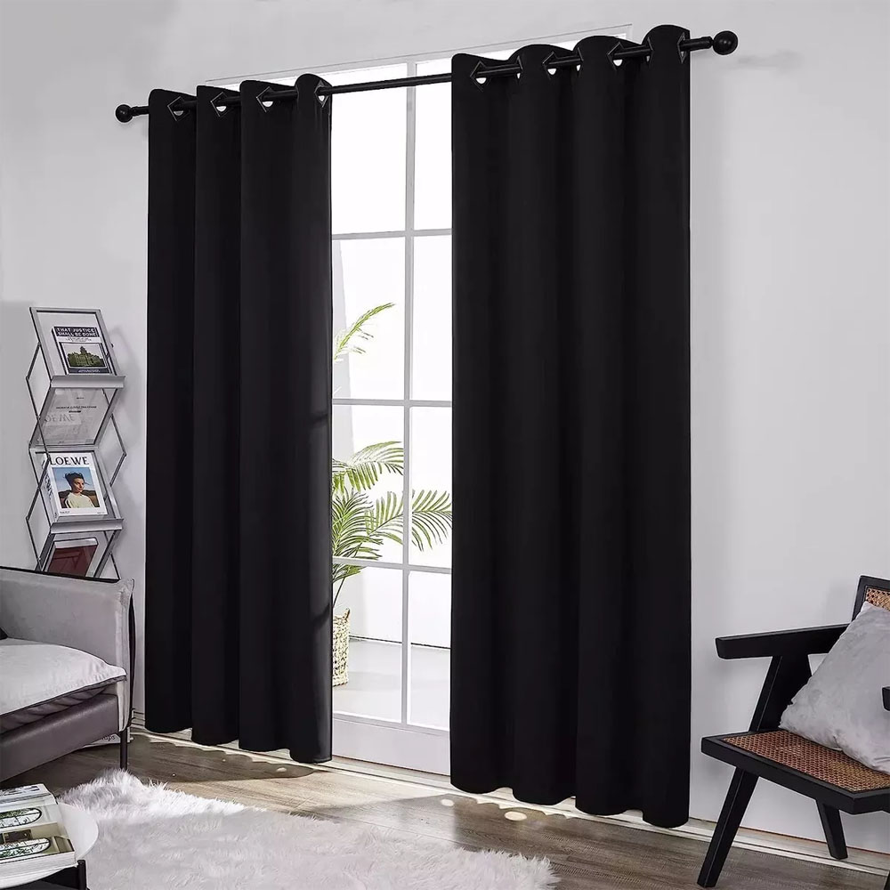 Foto 3 pulgar | Cortinas Blackout Para Bloquear Luz Y Ruido Negro Kyuden Home