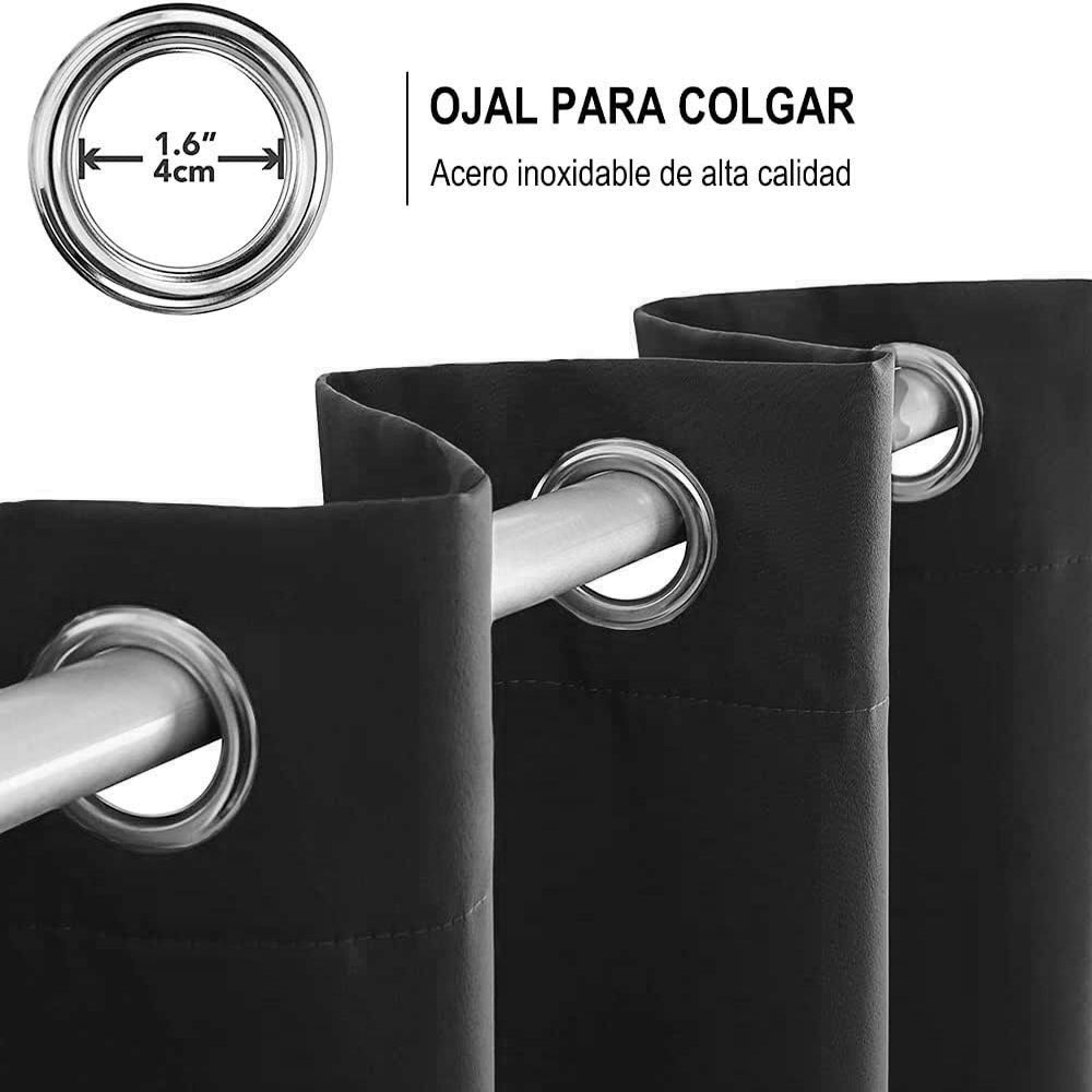Foto 4 pulgar | Cortinas Blackout Para Bloquear Luz Y Ruido Negro Kyuden Home